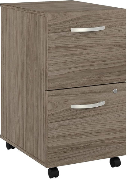 Bush Furniture HYF116MHSU-Z Bush Business Furniture Hybrid 2-Drawer Mobile File Cabinet, Letter/Legal, Modern Hickory, 20-Inch