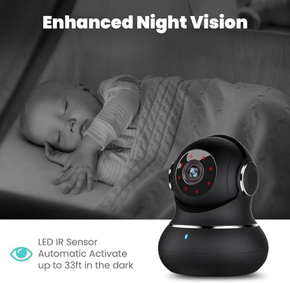 litokam 5ghz Indoor Security Camera, 5MP Cameras for Home Security with 5G/2.4G Dual-Band, Pet Cam with Phone App, AI Motion/Cry Detection, 360 Auto Tracking, Night Vision, Support NVR/Alexa