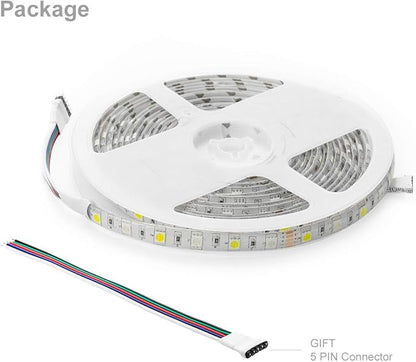 BTF-LIGHTING 5050 RGBW RGB+Cool White(6000K-7000K) 150RGB+150White LED Tape Light 5m 16.4ft 60LED/m Multi-Colored IP65 10mm Width FPCB DC12V for Bedroom Home Decoration(No Adapter or Controller)