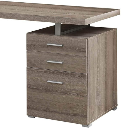 Monarch Specialties Computer Desk with File Cabinet-Left or Right Set-Up, 48" L, Dark Taupe
