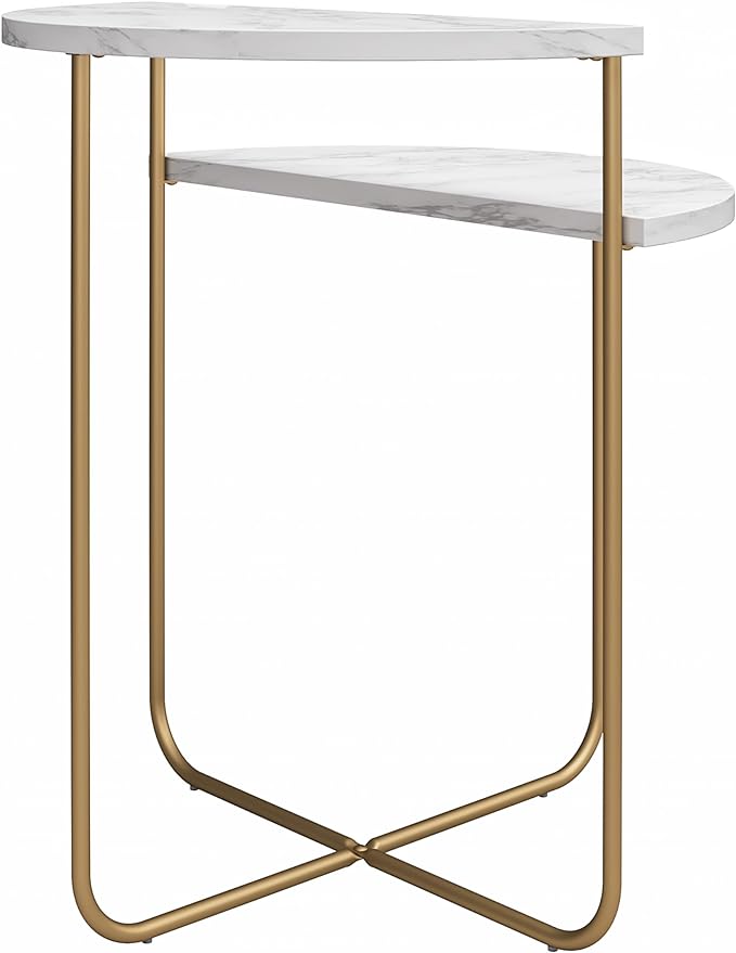 Novogratz Athena End Table, White Marble