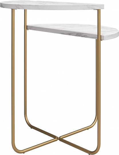 Novogratz Athena End Table, White Marble