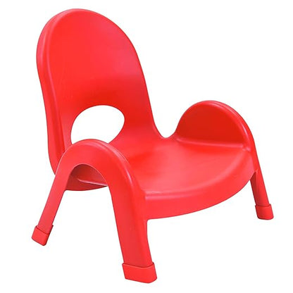Children's Factory Angeles Value Stack Kids Chair, Preschool/Homeschool/Daycare Furniture, Flexible Seating Classroom Furniture for Toddlers, Red, 5" (AB7705PR)