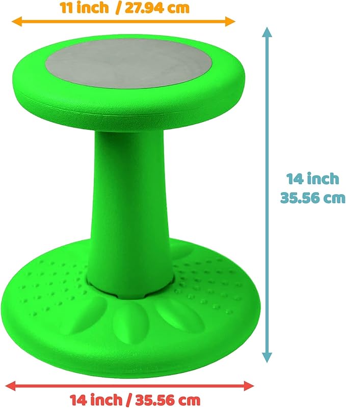 Studico Active Chair 14" High Wobble Kids Chair for Toddlers, Pre-Schoolers, Age 3-7y, K and Grades 1-2, Flexible Classroom Seating, ADD/ADHD, Posture