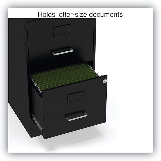 Alera 2806262 14 in. x 18 in. x 24.1 in. Soho 2-Drawer Vertical Letter File Cabinet - Black