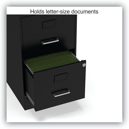 Alera 2806262 14 in. x 18 in. x 24.1 in. Soho 2-Drawer Vertical Letter File Cabinet - Black
