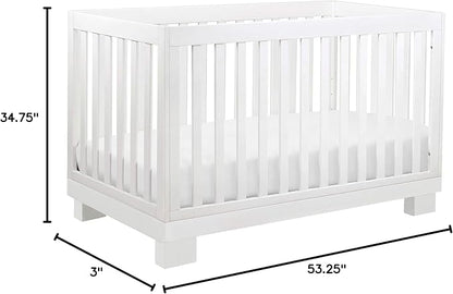 Babyletto Modo 3-in-1 Convertible Crib with Toddler Bed Conversion Kit in White, Greenguard Gold Certified