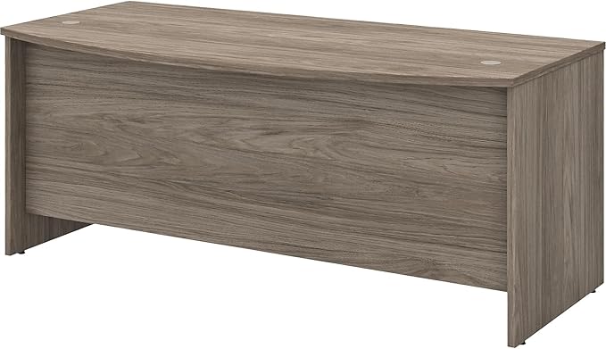 Bush Business Furniture Studio C Bow Front Desk, 72W x 36D, Modern Hickory