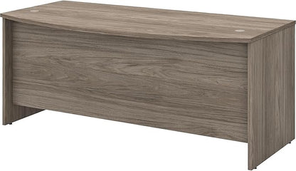 Bush Business Furniture Studio C Bow Front Desk, 72W x 36D, Modern Hickory