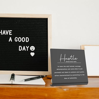 Encouragement Motivatiomal hustle office Desk Decorations Cute Desk Positive Gifts for Women Friends Gifts for Coworkers EmployeesGift for Son, Daughter Grandchild Affirmations Decor Gift dksg25