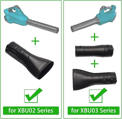 191B21-6 191L13-5 Adapter Pipe & 197889-6 Flat end Nozzle, Compatible with Makita Blower, for Makita X2 36V Hand Held Blower XBU02Z - XBU03 18V Brushless Cordless Blower