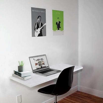 Kaboon Universal Tabletop 40"x18", Solid One-Piece Melamine Table Top, Double Desk L-Desk Floating Desk DIY, Home and Office, White Rock