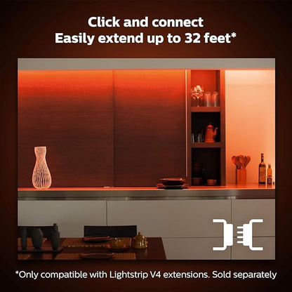 Philips Hue Indoor 6-Foot Smart LED Light Strip Plus Base Kits with Plugs - Color-Changing Single-Color Effect - 2 Pack - Control with Hue App - Works with Alexa, Google Assistant and Apple HomeKit