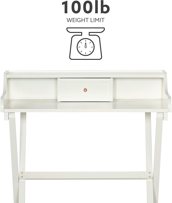 Linon Home Décor Mable White Folding Desk