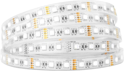 BTF-LIGHTING 5050 RGBW RGB+Cool White(6000K-7000K) 4 Colors in 1 LED Tape Light DC12V 5m 16.4ft 60LED/m Multi-Colored IP67 White 14mm PCB for Bedroom Kitchen Home Decoration(No Adapter or Controller)