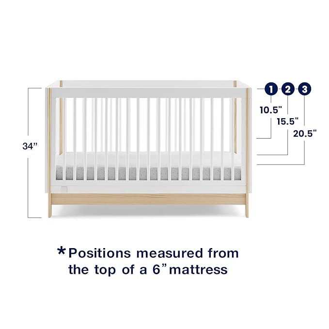 Delta Children babyGap Tate 4-in-1 Convertible Crib + Brannan Bear Bookcase with Bins + Brannan Bear Wall Shelf with 4 Hooks, Bianca White/Natural (Bundle)