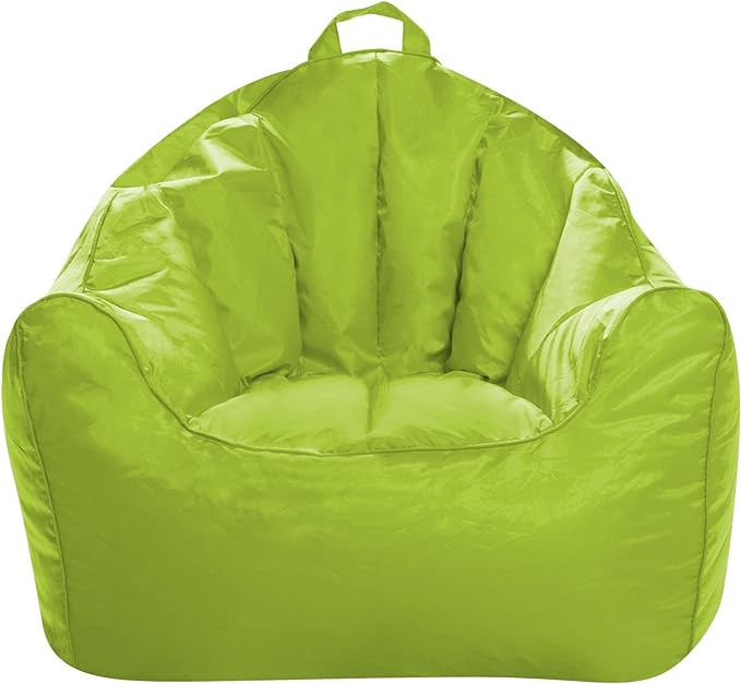 Posh Creations Structured Comfy Seat for Playrooms and Bedrooms, Large Bean Bag Chair, Malibu Lounge, Lime