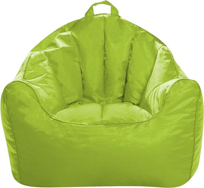 Posh Creations Structured Comfy Seat for Playrooms and Bedrooms, Large Bean Bag Chair, Malibu Lounge, Lime