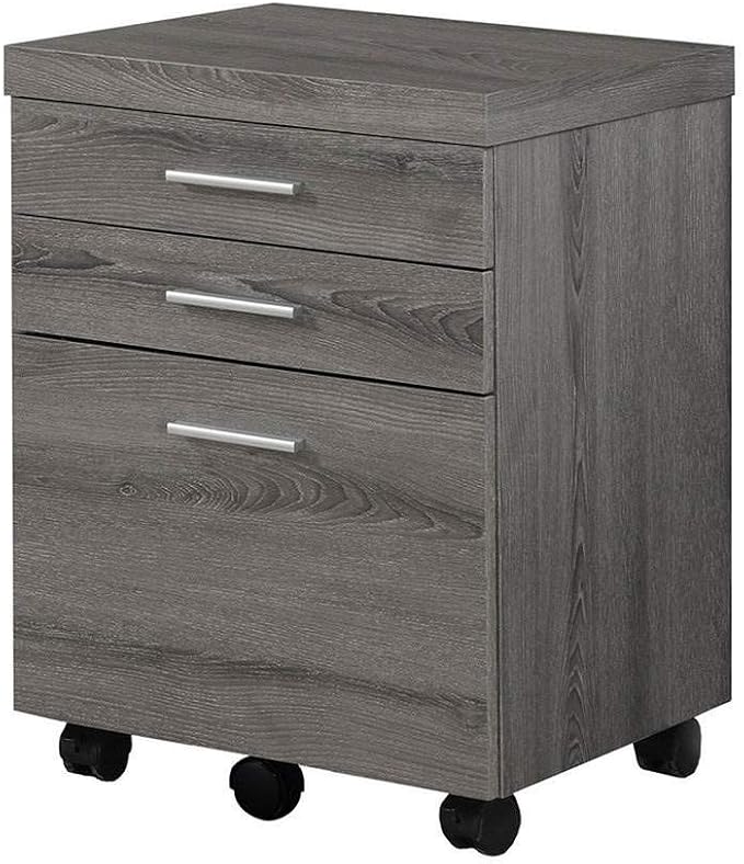 Monarch Specialties 3 Drawer File Cabinet - Filing Cabinet (Dark Taupe)