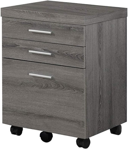 Monarch Specialties 3 Drawer File Cabinet - Filing Cabinet (Dark Taupe)