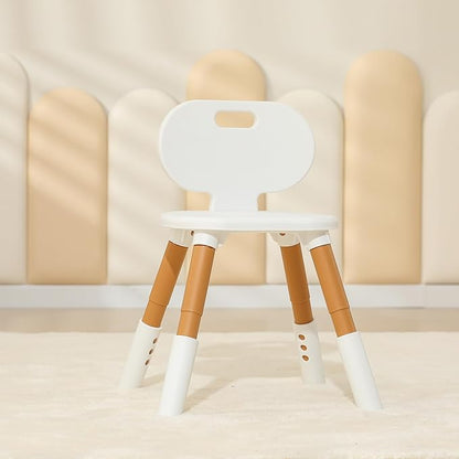 3 Level Height Adjustable Kids Chairs Plastic Preschool Chair Durable and Lightweight Child Chair with a Maximum Load Capacity of 220 pounds Suitable for Day Care, Classroom, and Home (1-Pack Beige)