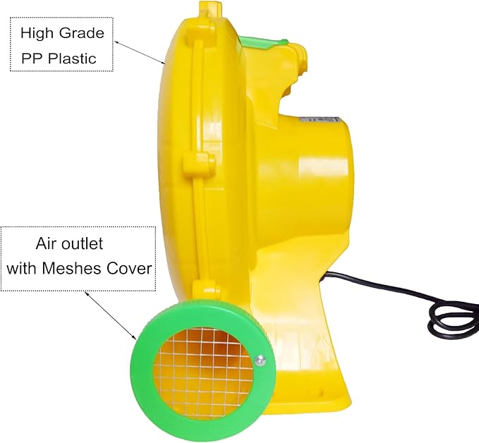Air Blower 480 Watts, Bounce House Blower for inflatables Jump House, Inflatable Castle and Jump Slides, Efficient and Convenient Commercial Inflatable Blower for Bounce House (Style B-480W)