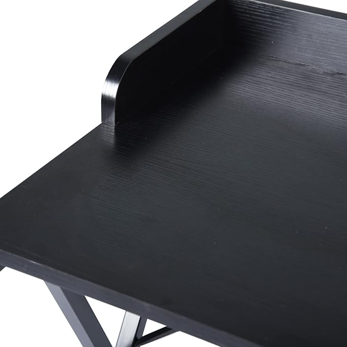 FurnitureR Office Desk, Simple Style Writing Table Computer Study Desk with Baffle, Home Office PC Laptop Table, 47.2 Inches, Black