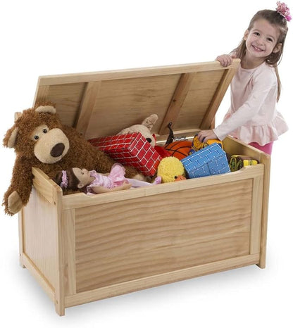 Melissa & Doug- Light Wood Furniture for Playroom, Blonde - Kids Wooden Toy Box Storage Organizer, Children's Furniture Toy Chest