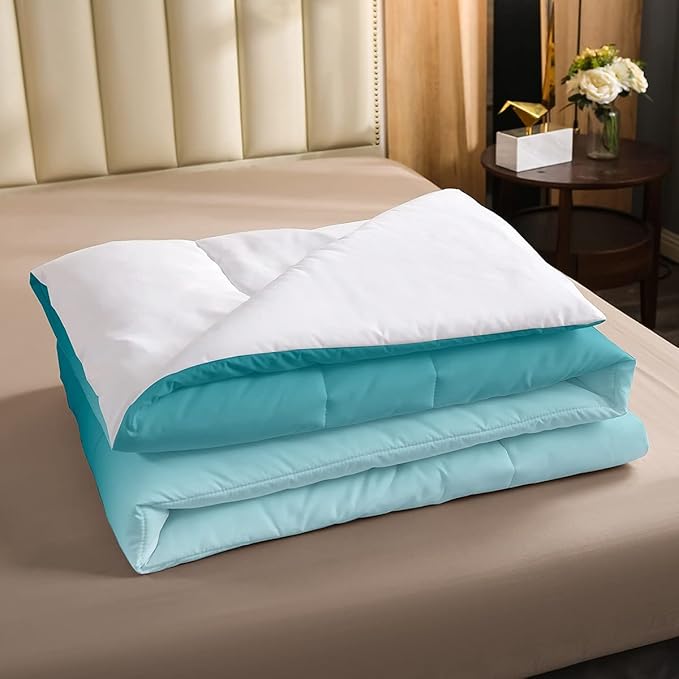 Erosebridal Ombre Comforter Set Green Purple Teal Bedding Set Full Size Colorful Gradient Down Comforter Modern Abstract Quilt Duvet Insert Soft Warm Lightweight 1Comforter with 2 Pillow Cases