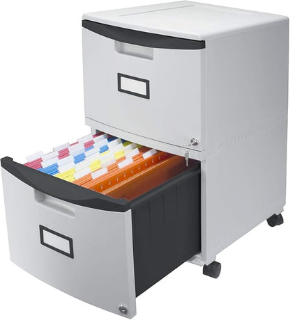 Storex 61311A01C File Cabinet, 1-Pack, Gray/Black