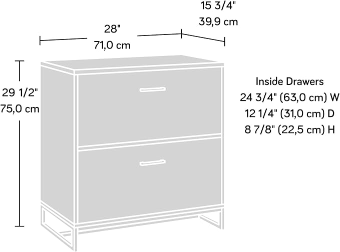 Sauder Tremont Row Lateral File, L: 15.71" x W: 27.95" x H: 29.53", Sindoori Mango