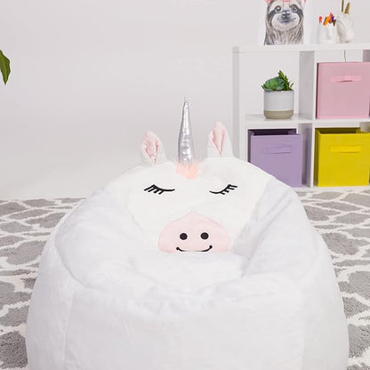 Posh Creations Cute Soft and Comfy Bean Bag Chair for Kids, Animal - Grey Sloth