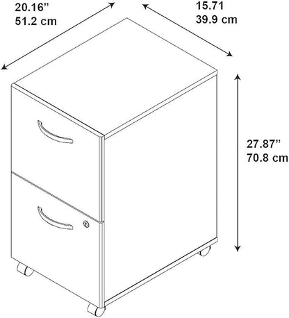 Bush Business Furniture Series C 2 Drawer Mobile File Cabinet in Mocha Cherry - Assembled