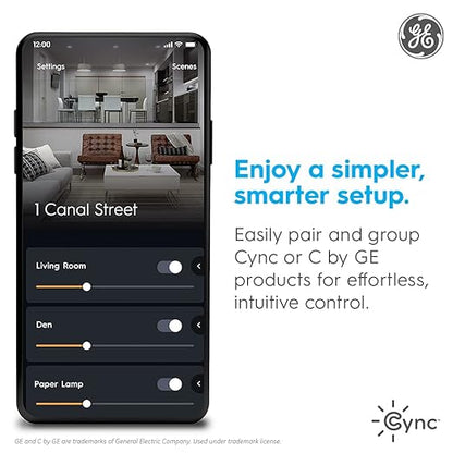 GE CYNC Smart Light Switch, Paddle Style, Neutral Wire Required, Bluetooth and 2.4 GHz Wi-Fi 4-Wire Switch, Compatible with Alexa and Google (6 Pack), White