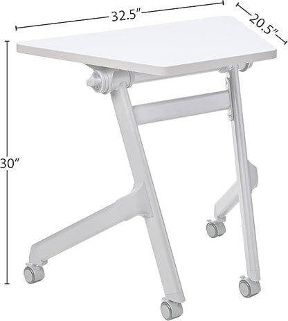 Safco Products Learn Student Nesting Trapezoid Desk, Small Corner Desk for Classrooms & Custom Classroom Layouts (Dry Erase)
