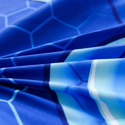 NTBED Game Console Comforter Set for Boys Girls Kids 3D Gaming Geometric Lightweight Microfiber Bedding Sets (Blue Purple, Queen)