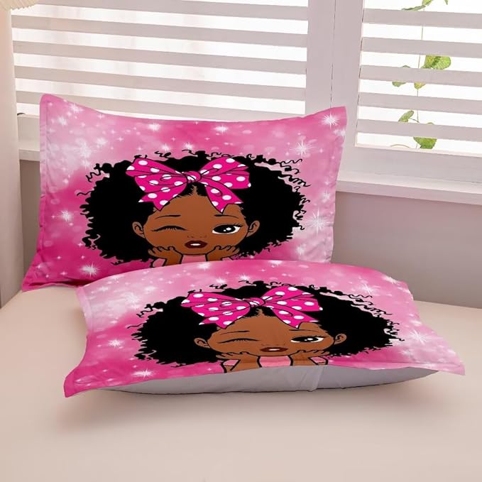 Black Girl Comforter Set Twin for Kids Teens,Black Girl Magic Bedding Set,African American Girl Inspirational Quotes Comforter Set,Black Princess Bed Bedroom Set