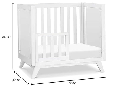 DaVinci Otto 3-in-1 Convertible Mini Crib with 4" Mattress in White, Greenguard Gold Certified