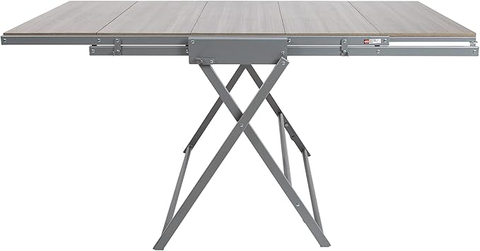 Origami Modern 2 in 1 Shelf to Table Style, Organizer Deco Rack Magically Turn to a Table/Desk in a Second,Fully Assembled, Platinum/Gray US Patent Pending (STT-PLAGRY)