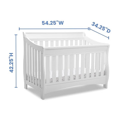 Delta Children Bentley S Series 4-in-1 Crib, White + Serta Perfect Slumber Dual Sided Recycled Fiber Core Crib and Toddler Mattress (Bundle)