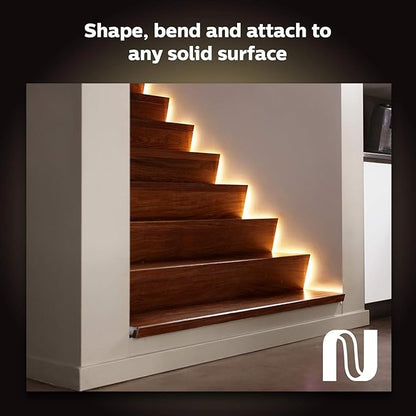 Philips Hue Indoor 6-Foot Smart LED Light Strip Plus Base Kits with Plugs - Color-Changing Single-Color Effect - 2 Pack - Control with Hue App - Works with Alexa, Google Assistant and Apple HomeKit