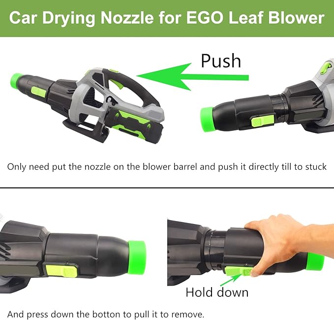 Car Drying Nozzle for EGO Leaf Blower - for EGO Power+ 530 575 580 615 650 765 Leaf Blower (Car Drying Nozzle/Car Wash Towel 16x16 in*2)