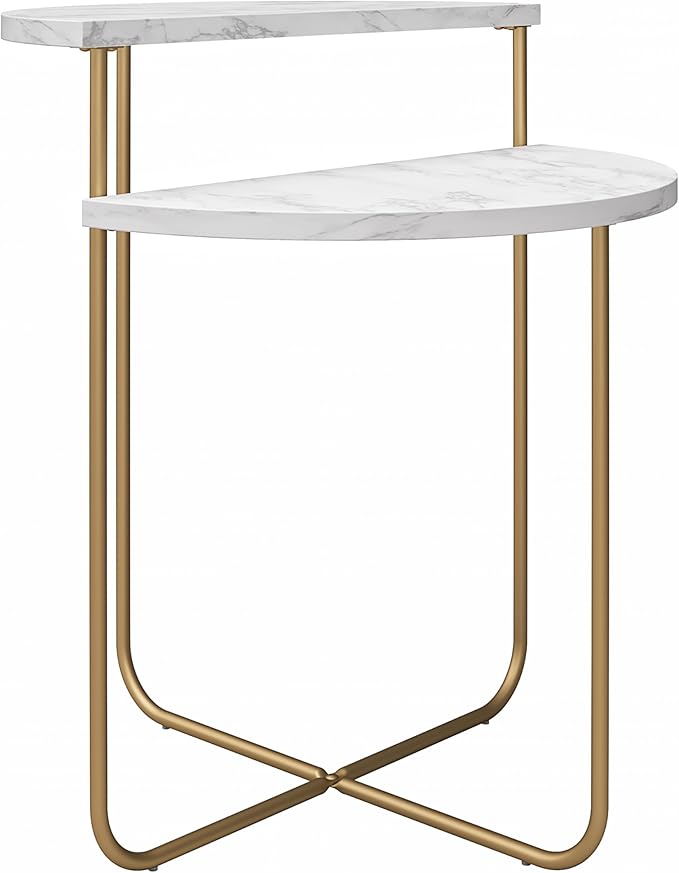 Novogratz Athena End Table, White Marble