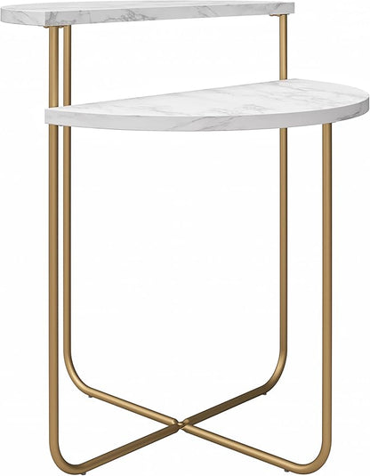 Novogratz Athena End Table, White Marble