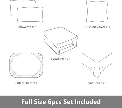 Kids Gaming Bedding Sets, 6 Piece Gamer Comforter Sets for Teens Boys Full Size for Bedroom Comforter Set Adult 3D Gamepad Microfiber Bedding Sets Fits All Season Full Size Comforter Sets