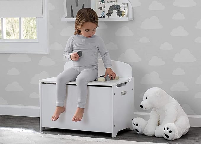 Delta Children MySize Deluxe Toy Box, Bianca White