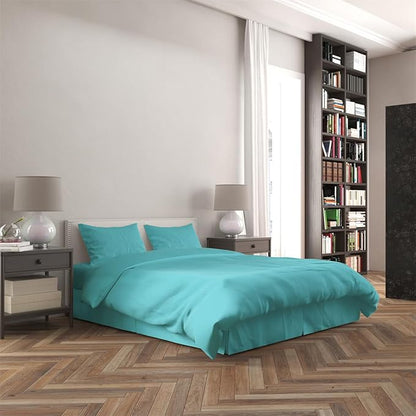 3 Piece Solid Color All Season Bedding Comforter Set Microfiber Soft Lightweight Bedding Set for Kids Teens Adults Room Decor with 1 Comforter and 2 Pillowcases Queen