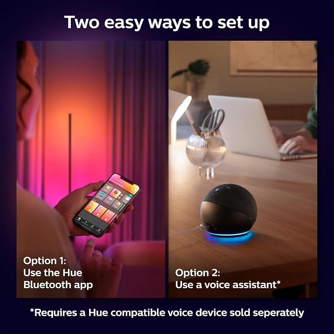 Philips Hue Signe Smart Table Lamp, White - White and Color Ambiance LED Color-Changing Light - 2 Pack - Control with Hue App - Compatible with Alexa, Google Assistant, and Apple Homekit