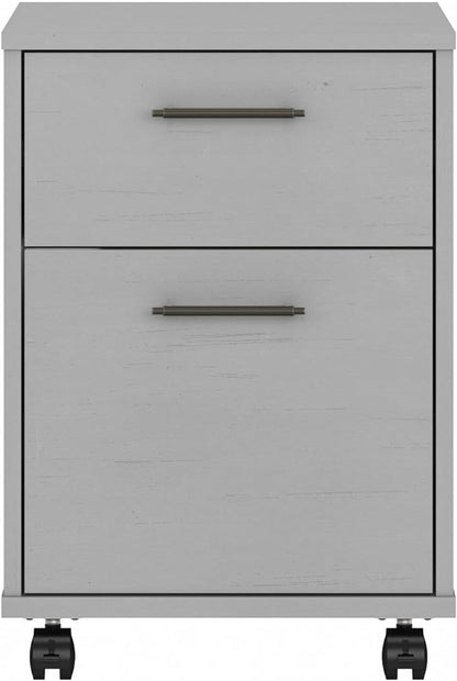 Bush Furniture Key West 2 Drawer Rolling File Cabinet in Cape Cod Gray, Mobile Organization for Home Office, Small Under Desk Storage on Wheels