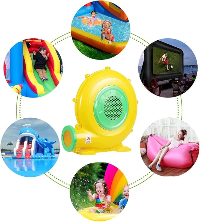Air Blower 750 Watts with 4M Wire, 2550Pa Pump Fan Commercial Inflatable Bounce House Blower, Used for Inflatable Bouncy Castle and Jump Slides (750W,1HP)